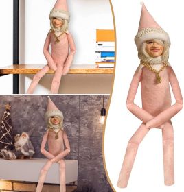 Snoop On A Stoop Christmas Elf Doll Bent Christmas Elf Doll For Home Decoration New Year Gifts Birthday Gifts (Option: Latex pink)