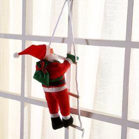 Christmas Ornaments Santa Claus Ladder (Option: One man ladder-Santa Claus is 50cm long)
