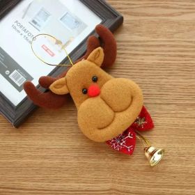 Christmas Decorations Old Man Doll Hanging Bell Pendant Tree Pendant Holiday Layout Scene Supplies (Option: Elk Bell)