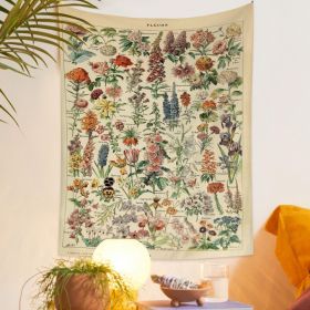 European Retro Mushroom Hanging Cloth Plant Homestay Tapestry (Option: B-95X75CMInstallation package)