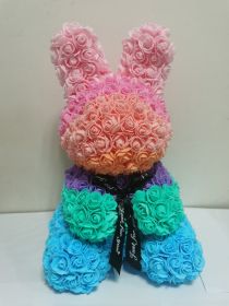 45cm Roses Bunny Valentines Day Eternal Flower Rabbit Romantic Wedding Engagement Ceremony Party Decoration Christmas Gifts (Option: Color-45cm)